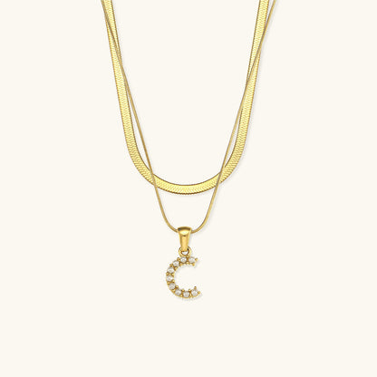 Lune gelaagde goldene Initialenkette