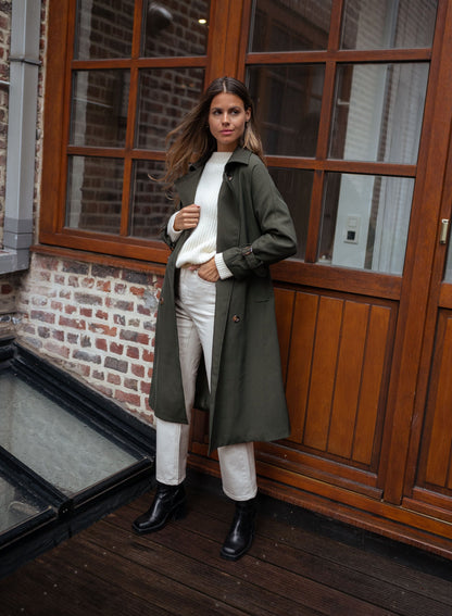 Krista | Damen Double-Breasted Long Mantel