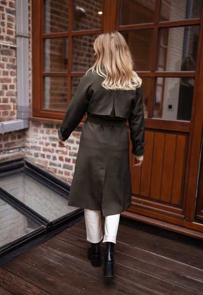 Krista | Damen Double-Breasted Long Mantel