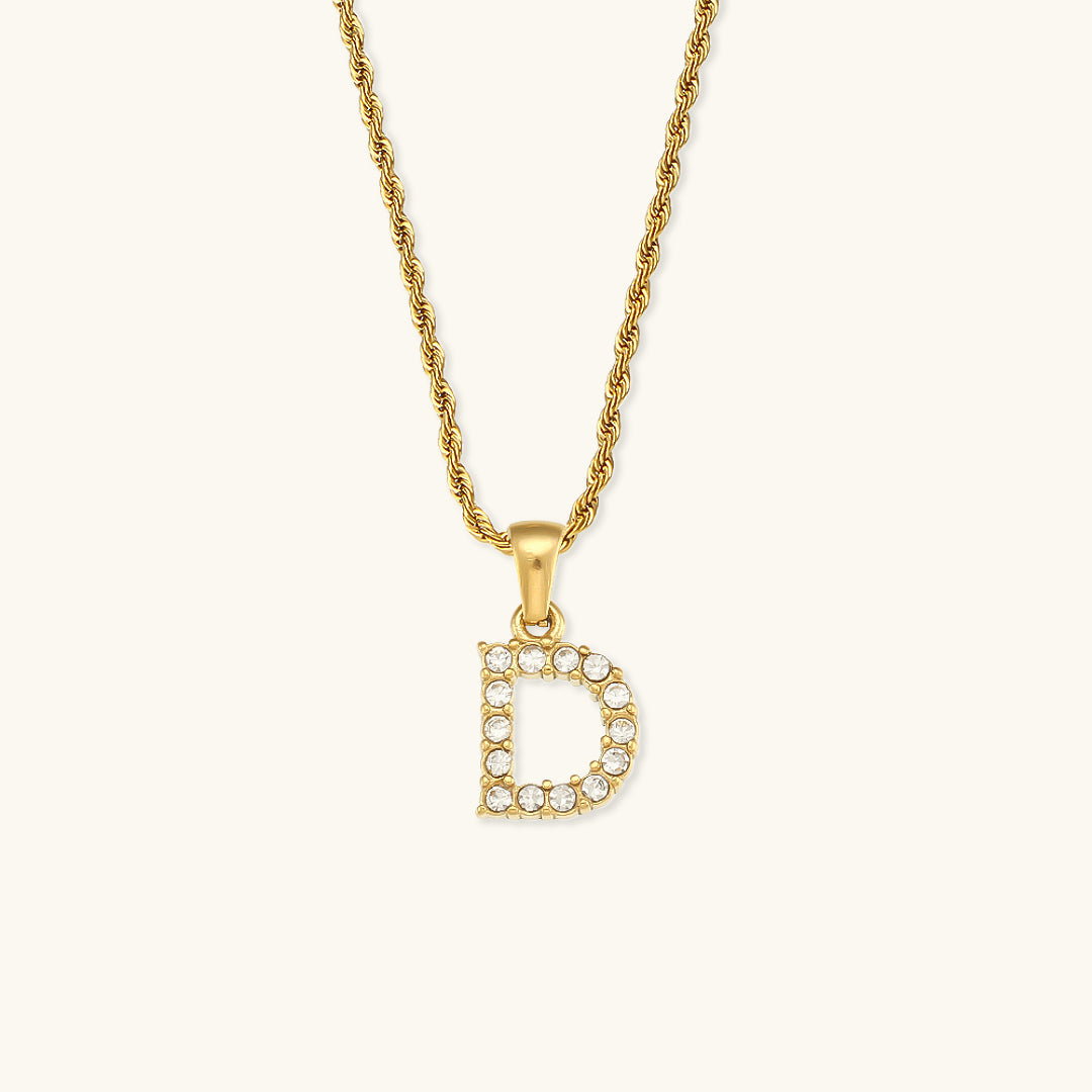 Elaria Letter Initial Diamant Halskette