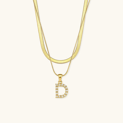 Lune gelaagde goldene Initialenkette