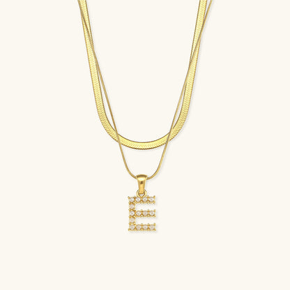 Lune gelaagde goldene Initialenkette
