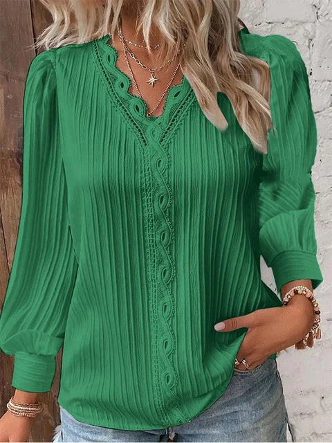 Elegant Lace Sleeveless V-Neck Damen’s Summer Bluse
