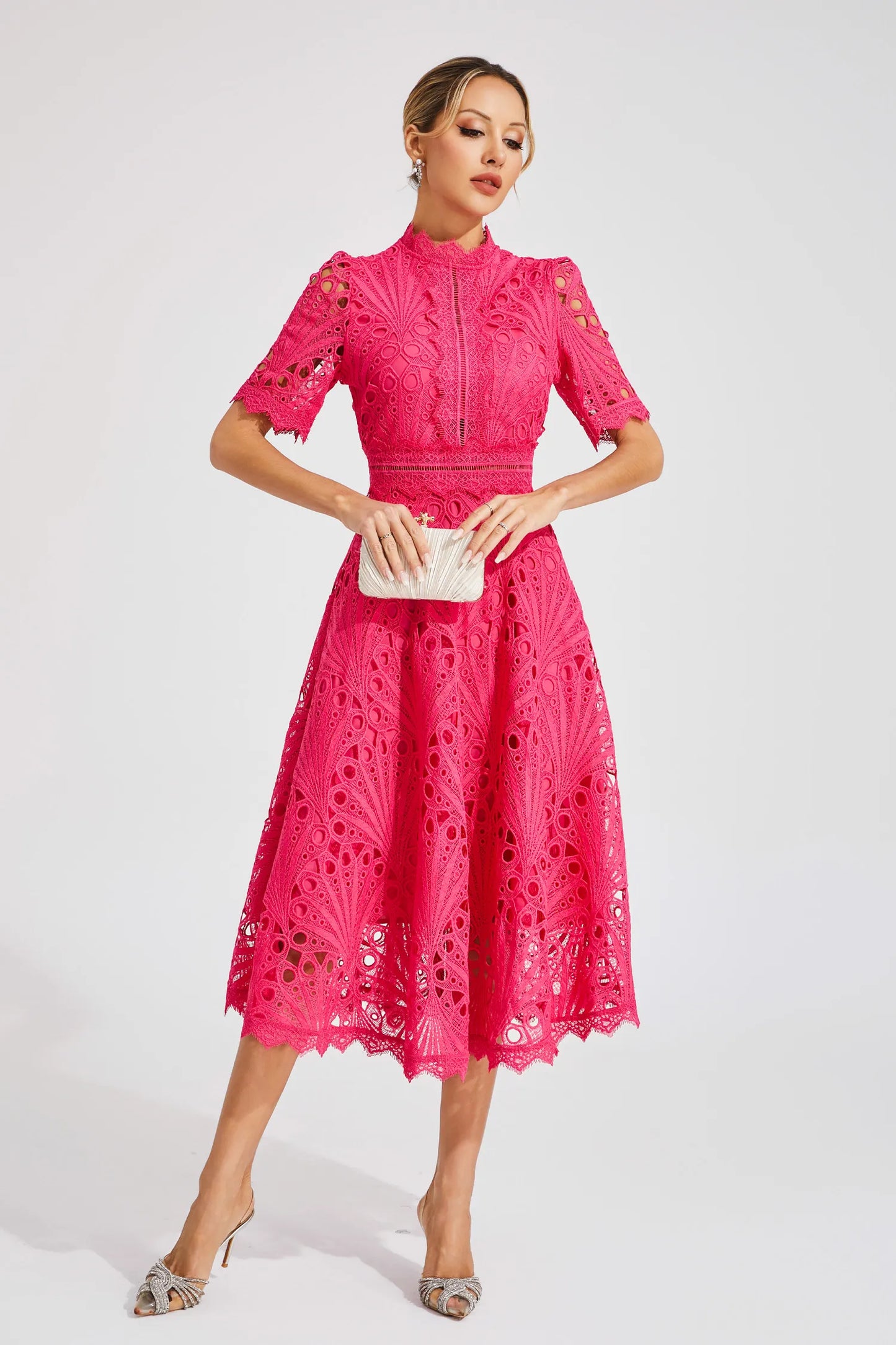 Lexi | Elegant Lace Midikleid for Damen