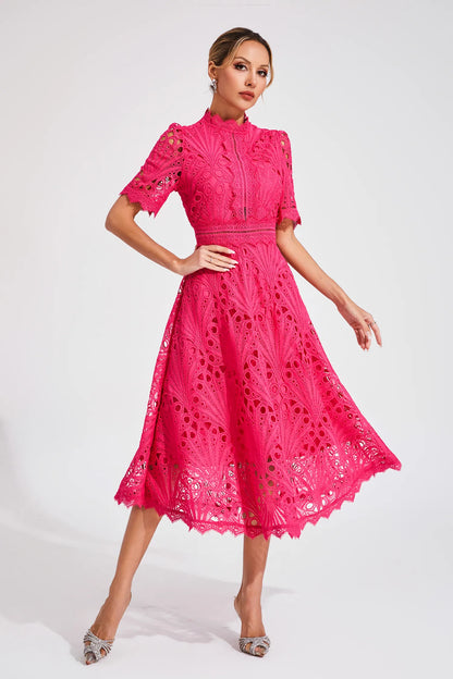 Lexi | Elegant Lace Midikleid for Damen