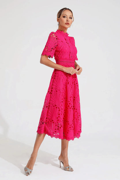 Lexi | Elegant Lace Midikleid for Damen