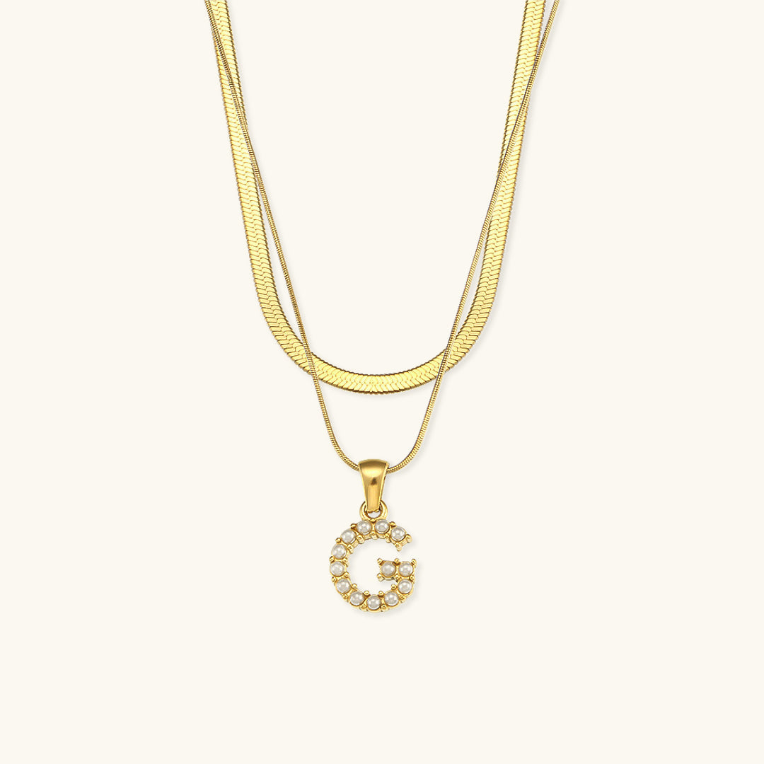 Lune gelaagde goldene Initialenkette