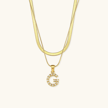 Lune gelaagde goldene Initialenkette