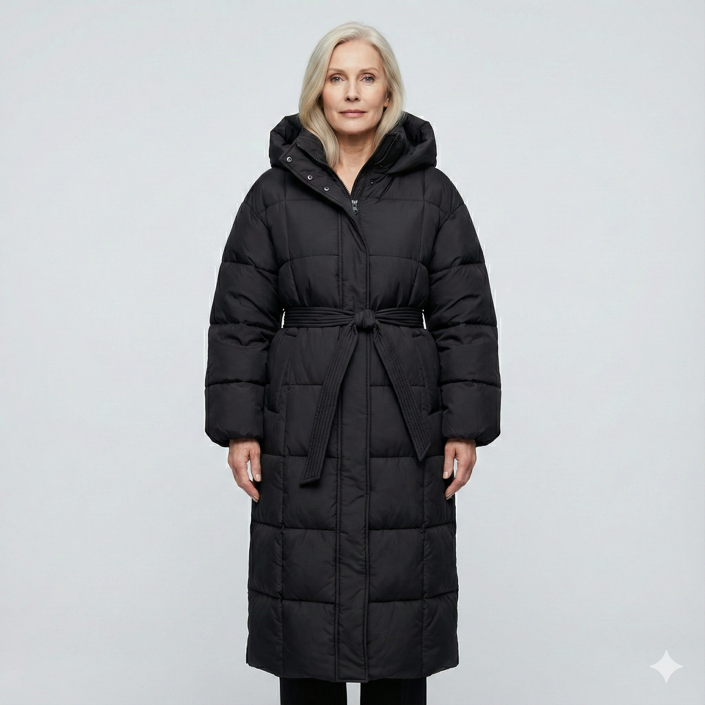 Carmen - Long Belted Puffer Mantel