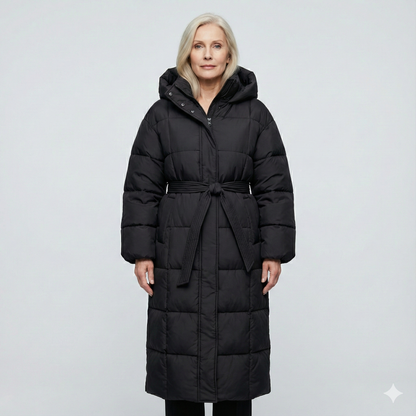 Carmen - Long Belted Puffer Mantel