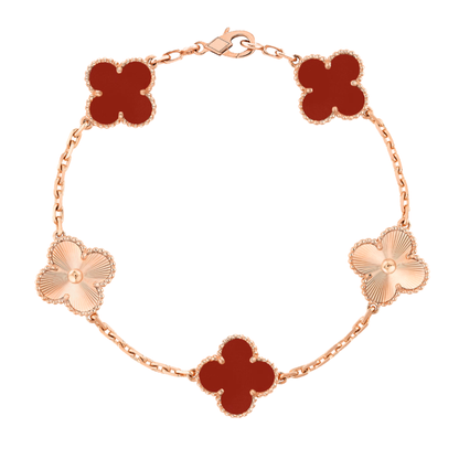 KLEE-ARMBAND DELUXE | ROT & ROSÉGOLD