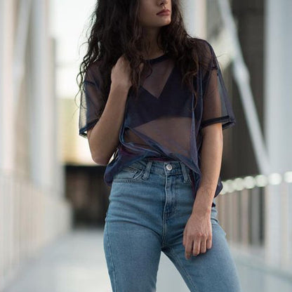 Calvin - Sheer Transparent Damen’s Summer Bluse
