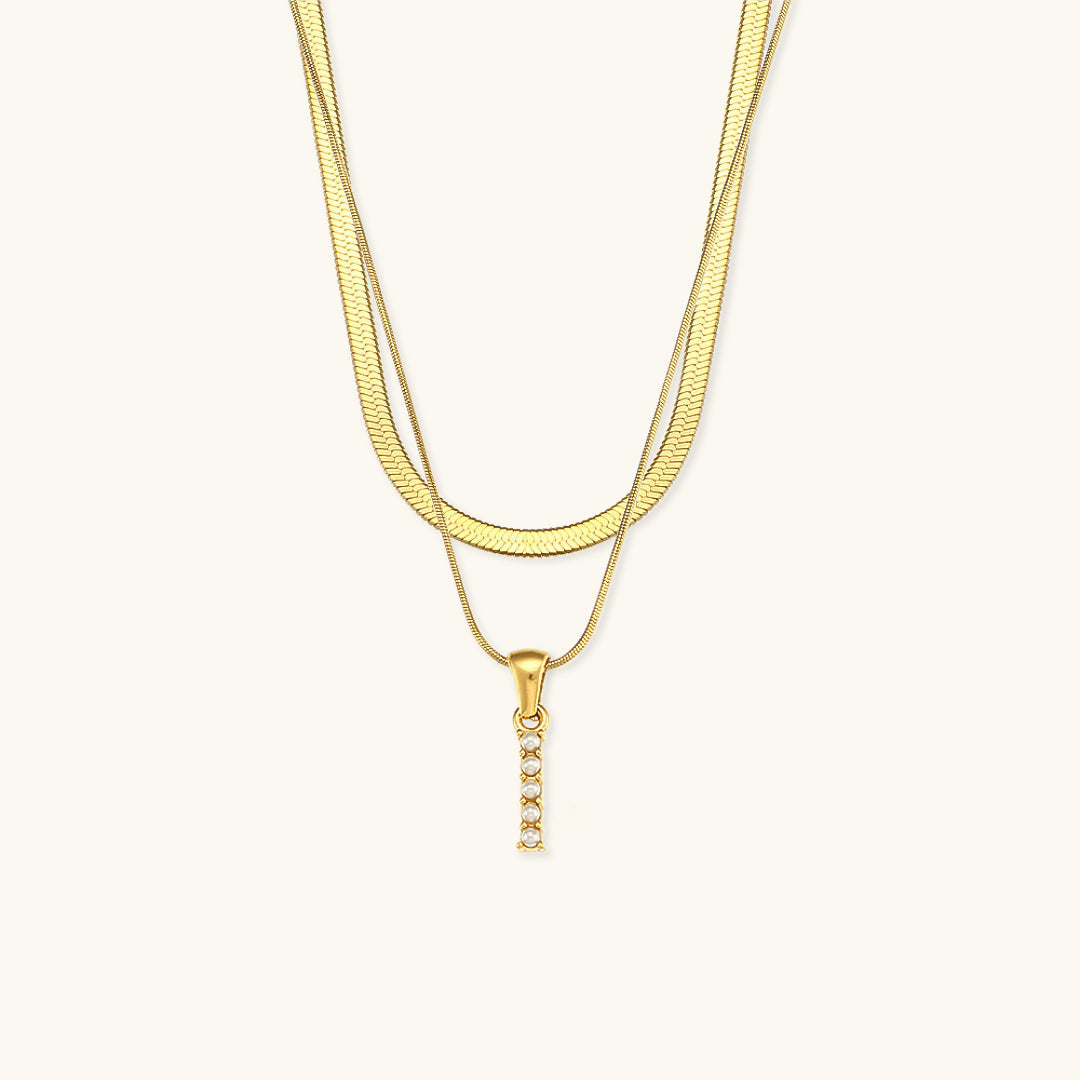 Lune gelaagde goldene Initialenkette