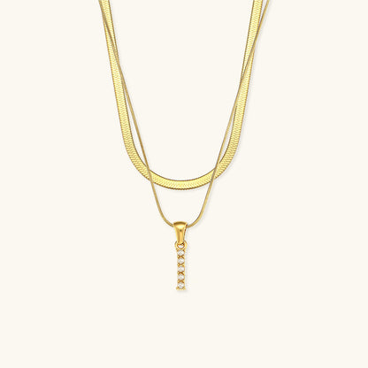 Lune gelaagde goldene Initialenkette