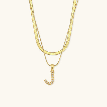 Lune gelaagde goldene Initialenkette