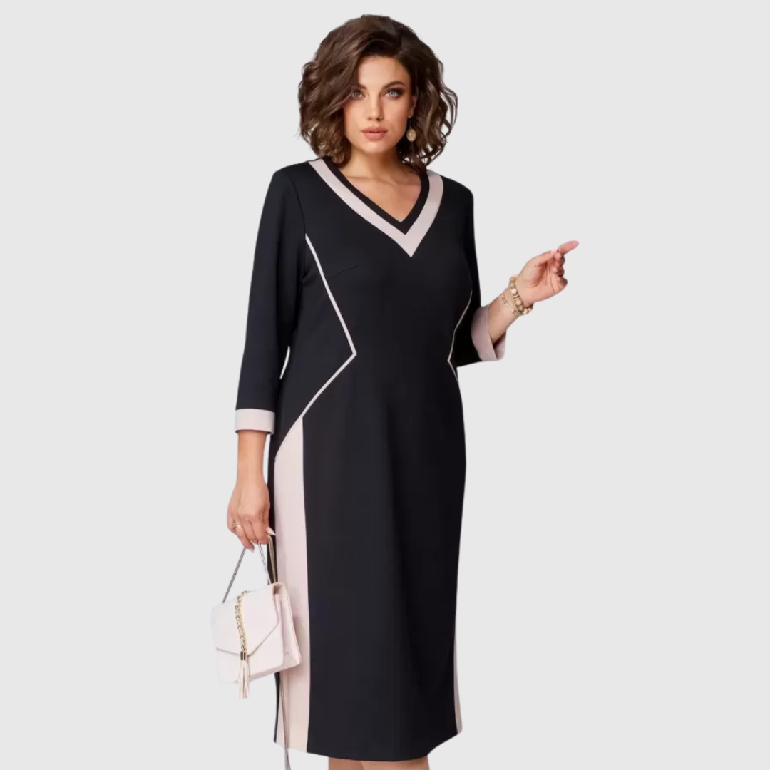 Fenna Grace | Elegant V-Neck Midikleid