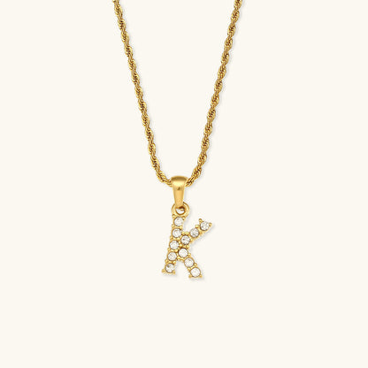 Elaria Letter Initial Diamant Halskette