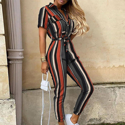 Reese | Lightweight Structured Fit Short Sleeve Jumpsuit With Button Closure
