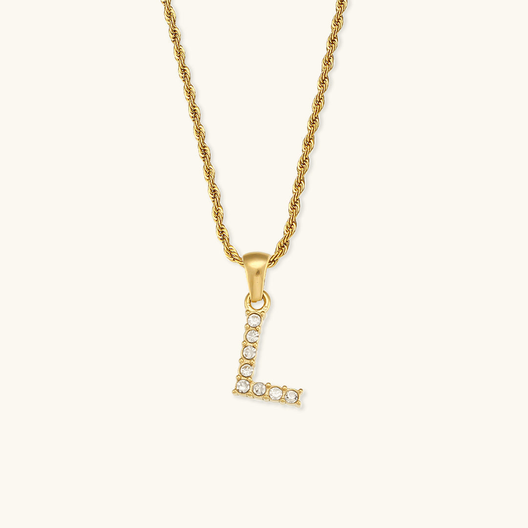 Elaria Letter Initial Diamant Halskette