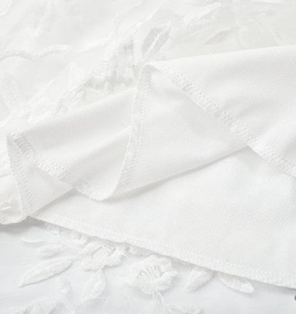 Naomi | Damen Elegant White Backless V-Neck Mini Summer Kleid