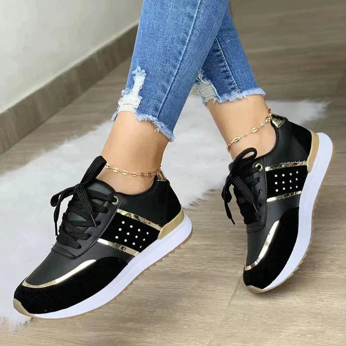 Nicolette | Damen Lace-Up Metallic Accent Sneaker