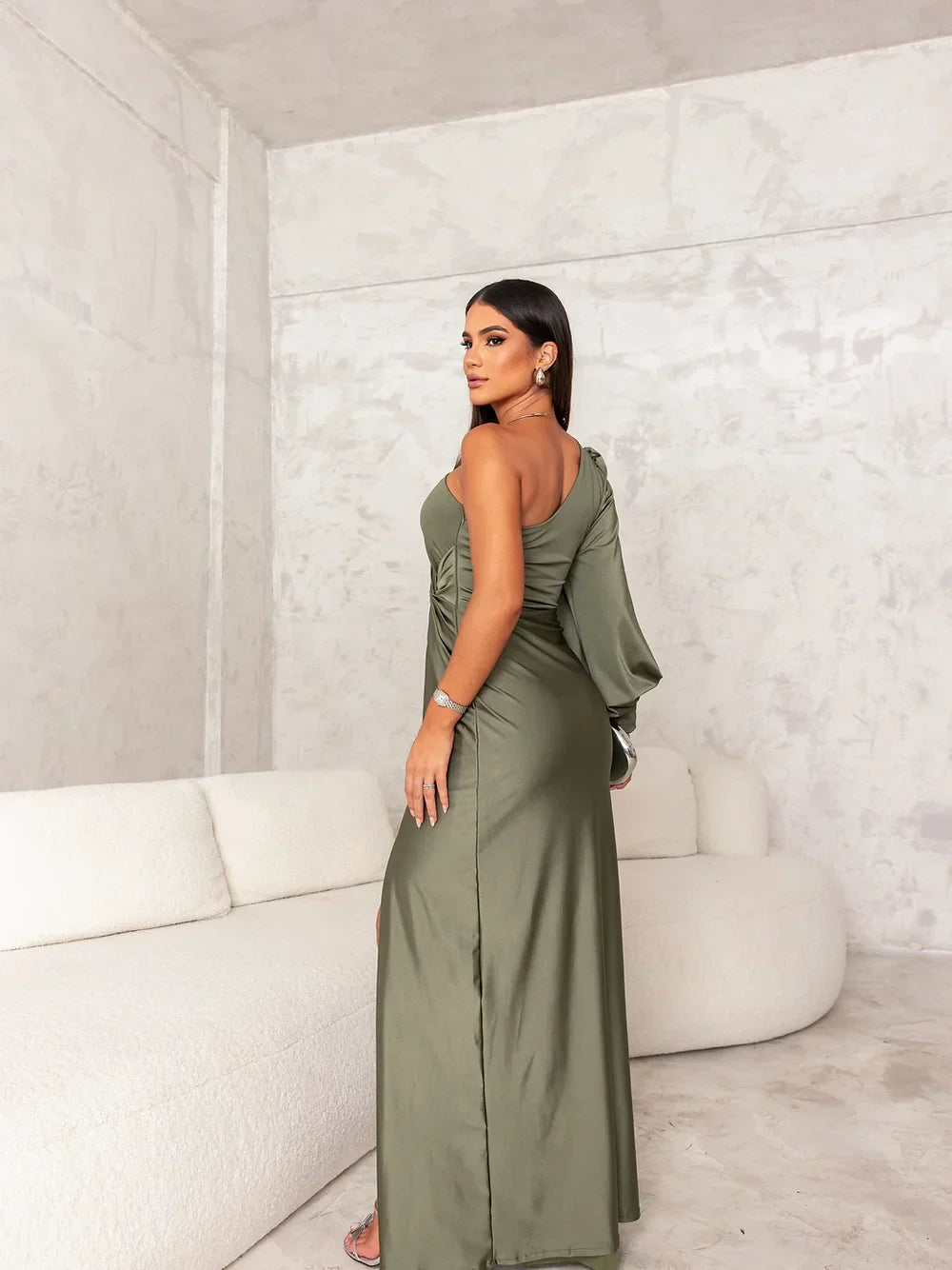 Hallie - Elegant One Shoulder Maxi Kleid