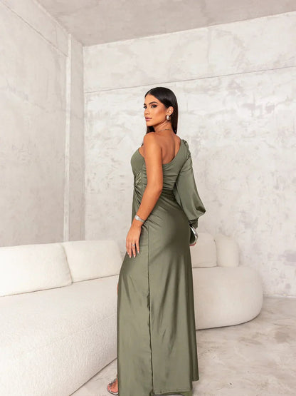 Hallie - Elegant One Shoulder Maxi Kleid