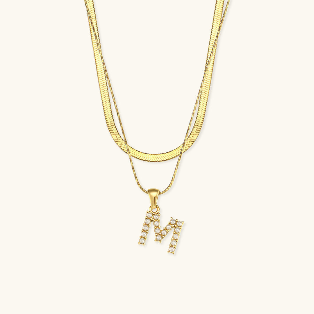 Lune gelaagde goldene Initialenkette