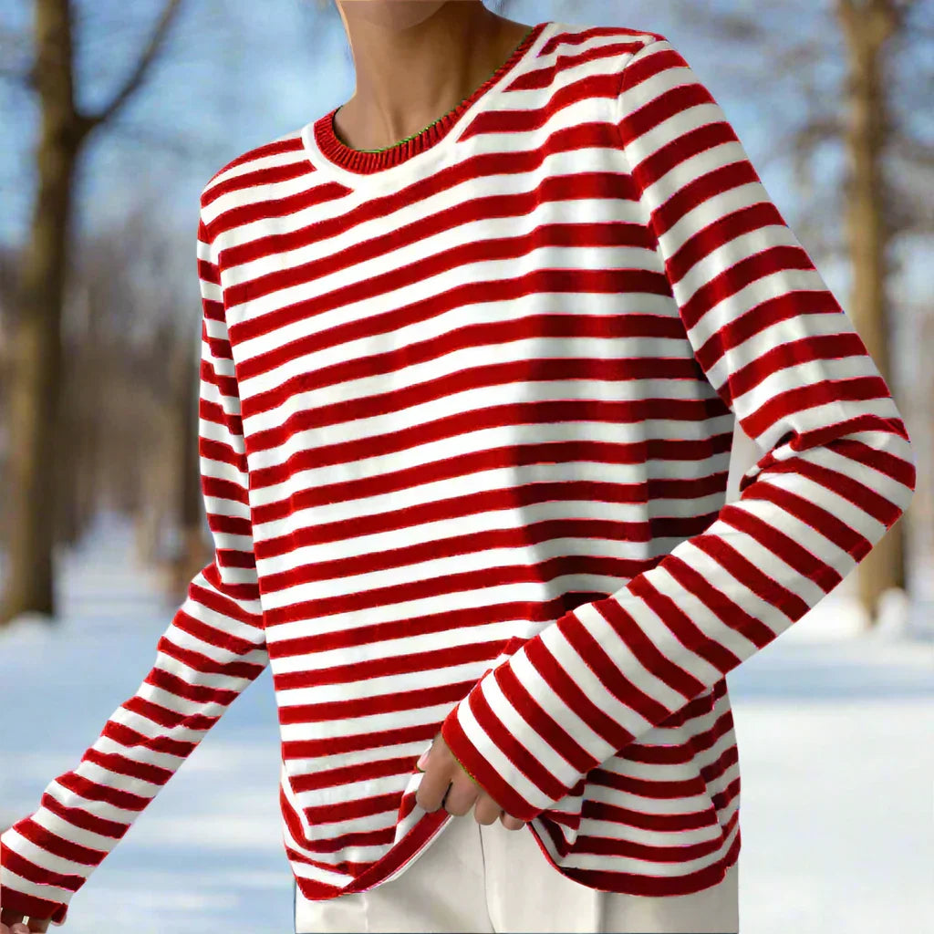 Gail | Striped Cotton Long Sleeve T-Shirt for Damen