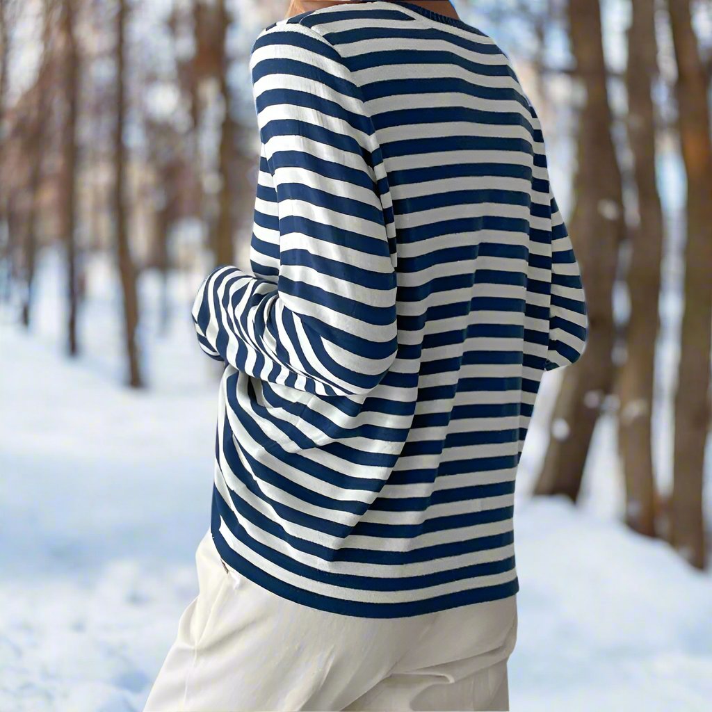 Gail | Striped Cotton Long Sleeve T-Shirt for Damen