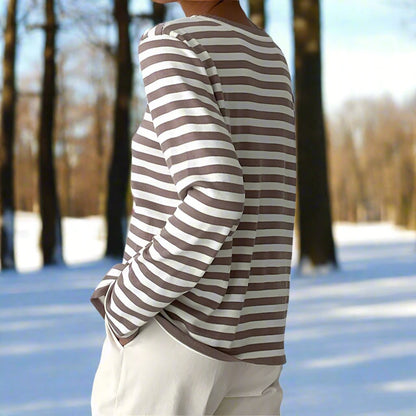Gail | Striped Cotton Long Sleeve T-Shirt for Damen