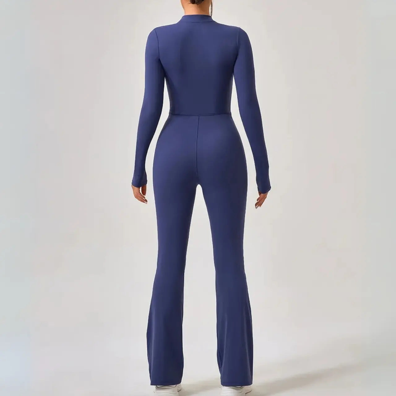 Hana - Seamless Long-Sleeve Flared Yoga Jumpsuit