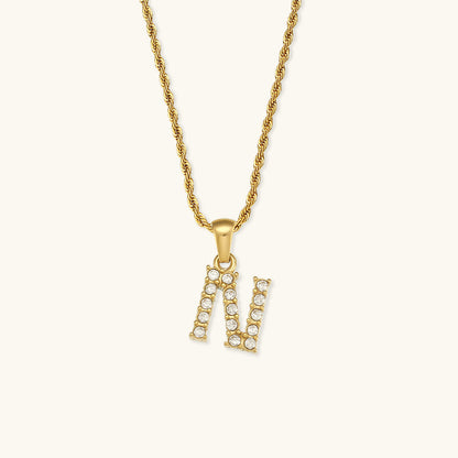 Elaria Letter Initial Diamant Halskette