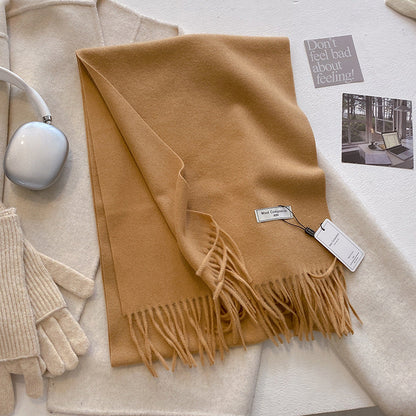 KHIONNE™ - Comfy Soft Plain Tassel Scarf Shawls