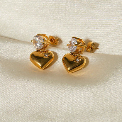 Niva Goldene Herzohrringe