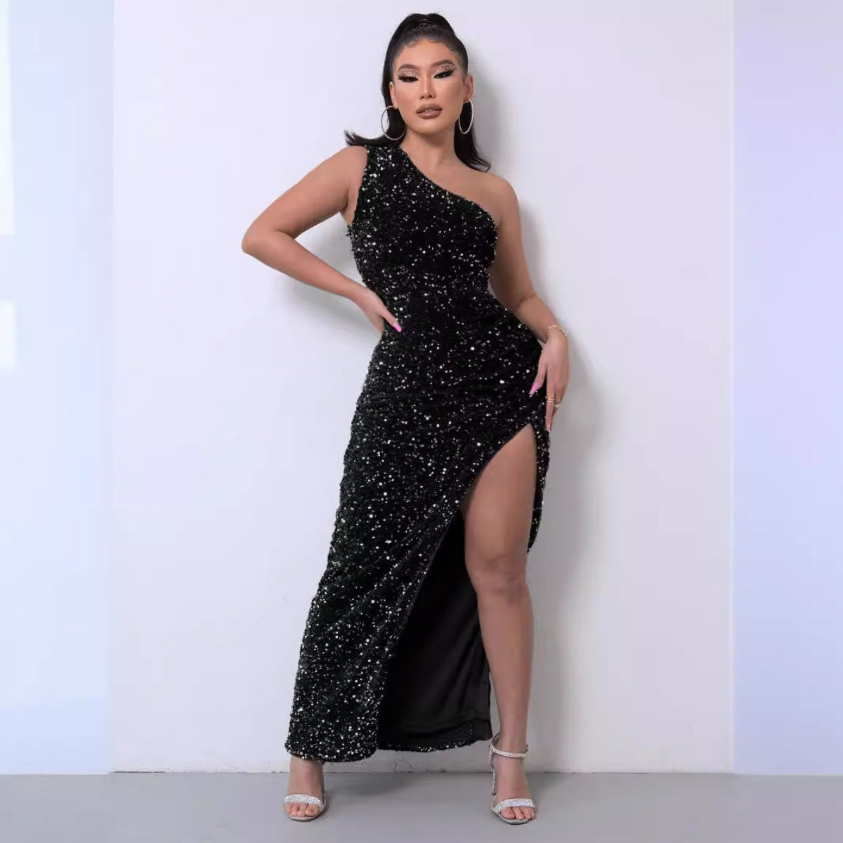 BRAYLEIGH™ - Glamour One-Shoulder Sequin Kleid