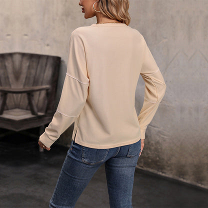 Winnie | Damen Button-Down Waffle Knit Long Sleeve Top
