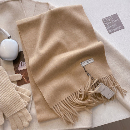 KHIONNE™ - Comfy Soft Plain Tassel Scarf Shawls