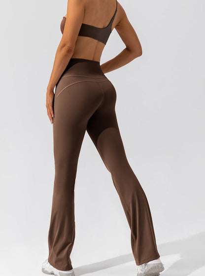 Elora - High-Waisted Flared Leggings with Crossover Waist