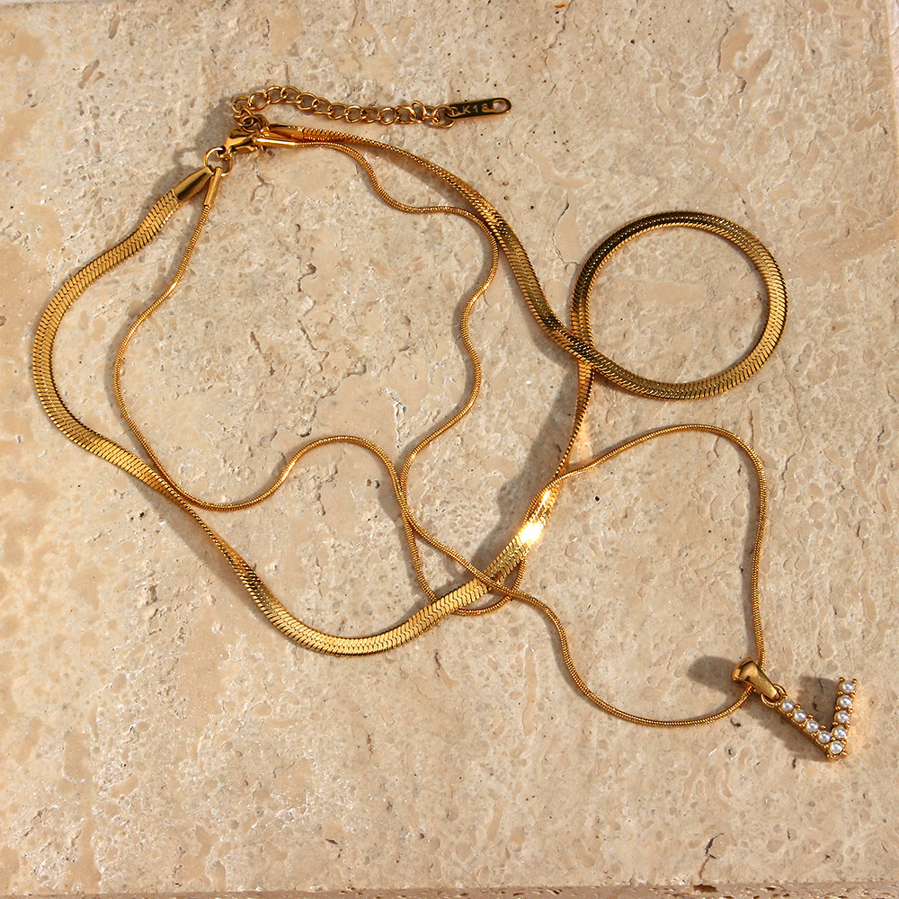 Lune gelaagde goldene Initialenkette
