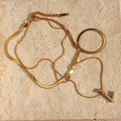 Lune gelaagde goldene Initialenkette
