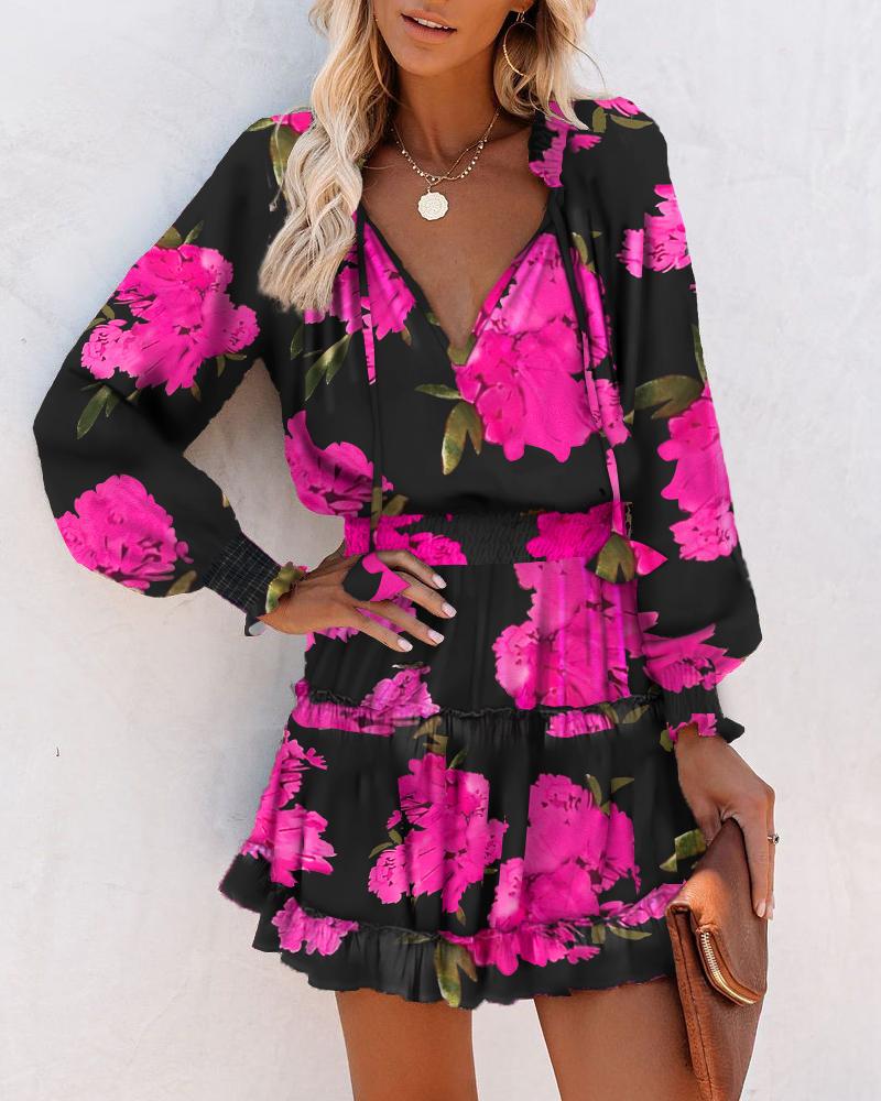 Zoe | Bold Floral Mini Kleid for Vibrant Elegance