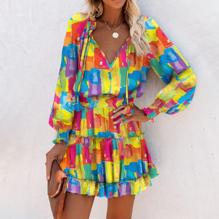 Zoe | Bold Floral Mini Kleid for Vibrant Elegance