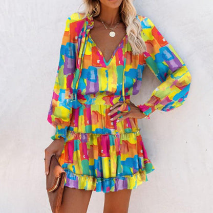 Zoe | Bold Floral Mini Kleid for Vibrant Elegance
