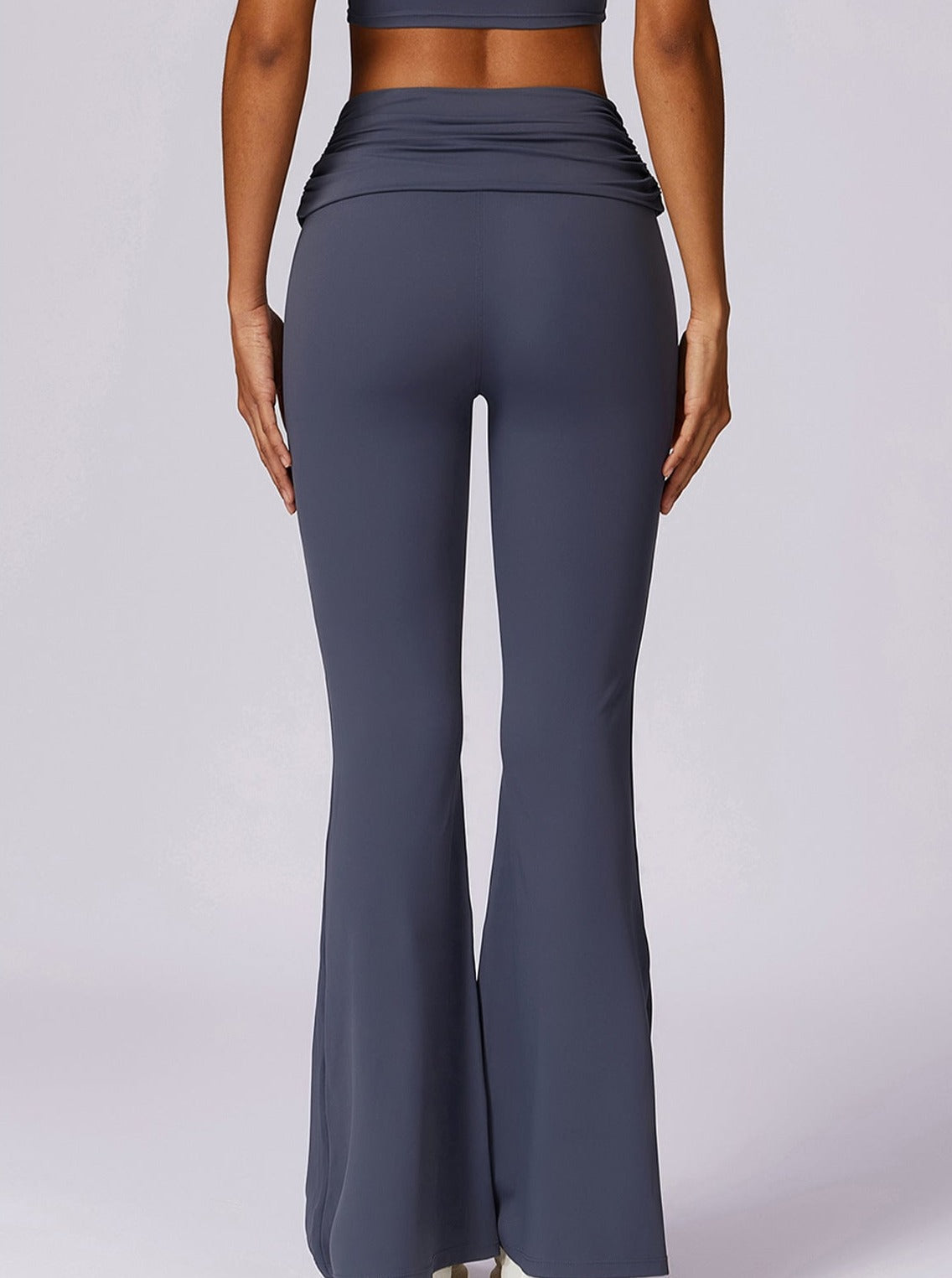 Amira - High-Waist Flare Leggings with Folded Band