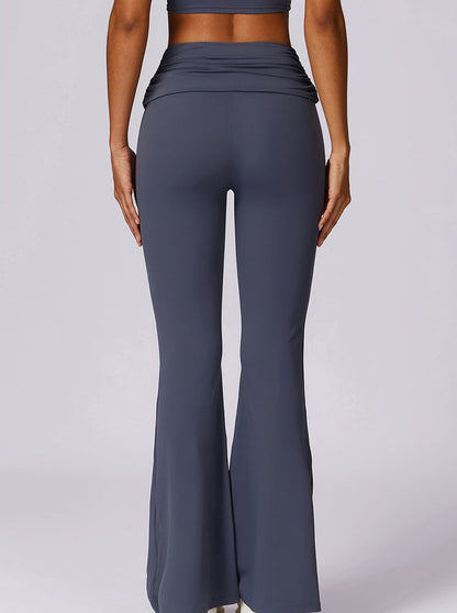 Amira - High-Waist Flare Leggings with Folded Band