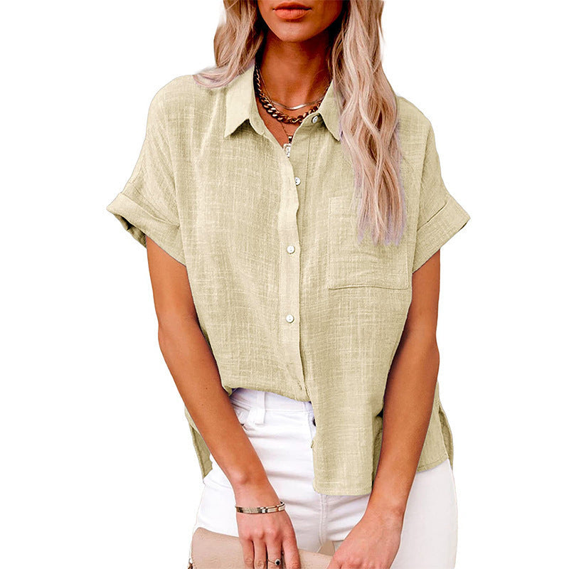 AUDRINE™ – Comfy Casual Button-Up Bluse