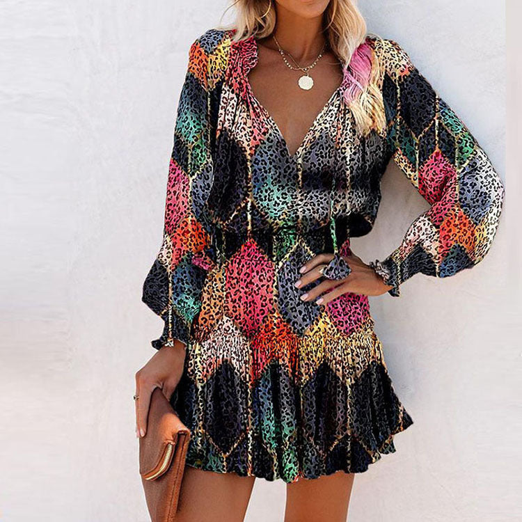 Zoe | Bold Floral Mini Kleid for Vibrant Elegance