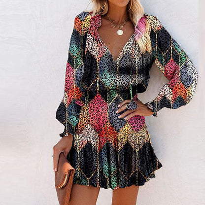 Zoe | Bold Floral Mini Kleid for Vibrant Elegance