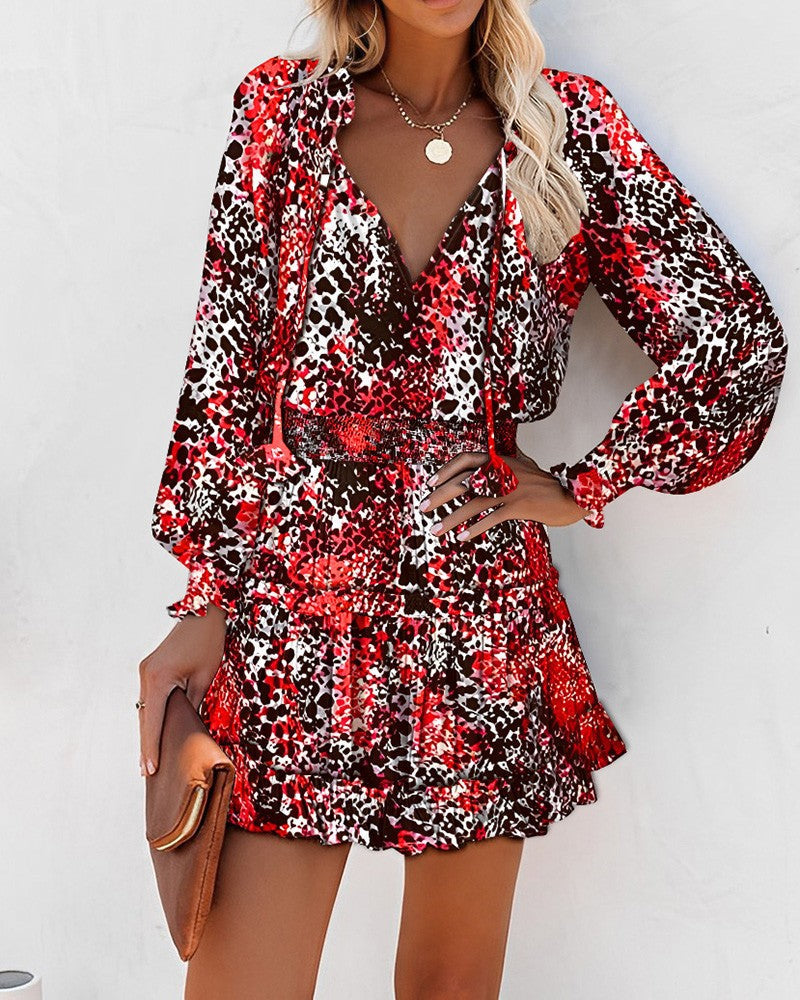 Zoe | Bold Floral Mini Kleid for Vibrant Elegance